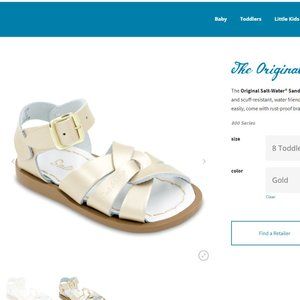 *NWOT* Gold Salt Water sandals size 8